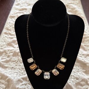 Touchstone Crystal Champagne and Clear Faceted Necklace
